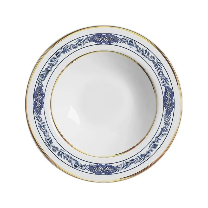 Conjunto Com 6 Pratos Fundo Xangai Azul 25Cm