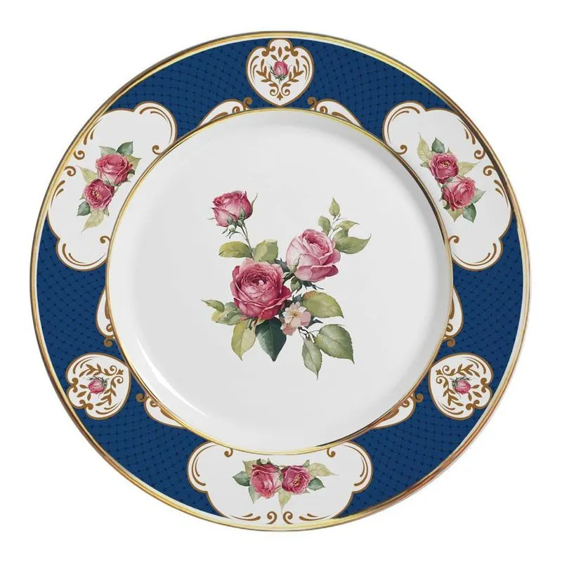Conjunto Com 6 Pratos Raso Singapura Azul 29Cm