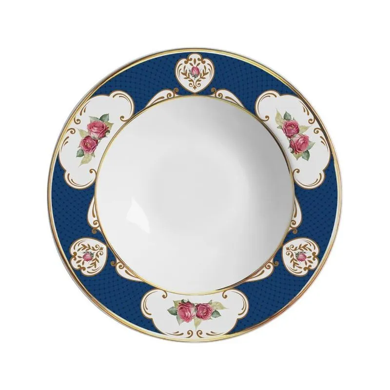 Conjunto Com 6 Pratos Fundo Singapura Azul 25Cm