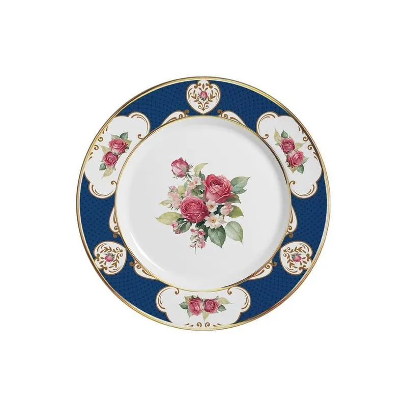 Conjunto Com 6 Pratos De Sobremesa Singapura Azul 21Cm