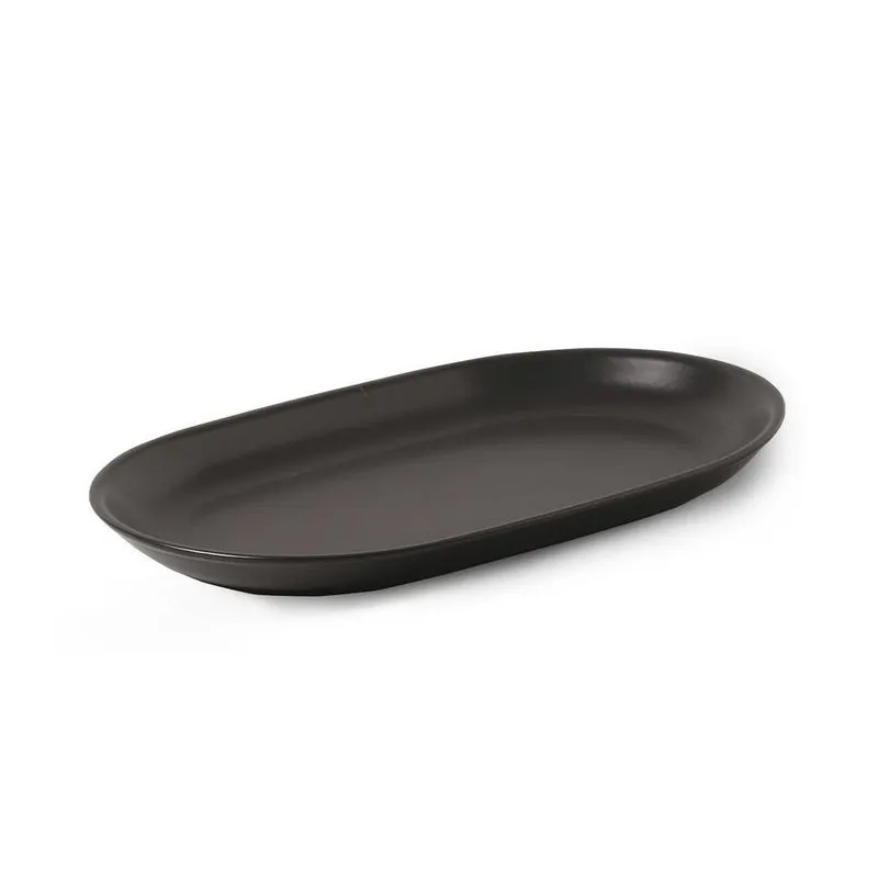 Travessa Preto Acetinado 34cm Em Cerâmica Alleanza