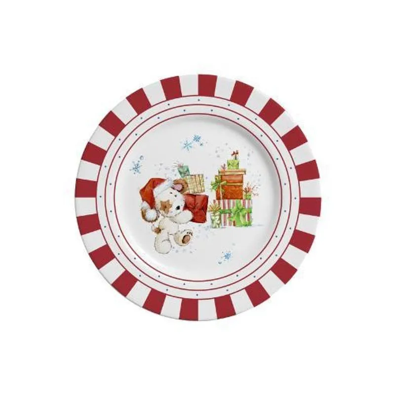 Conjunto Com 6 Pratos De Sobremesa Cute Christmas 21Cm