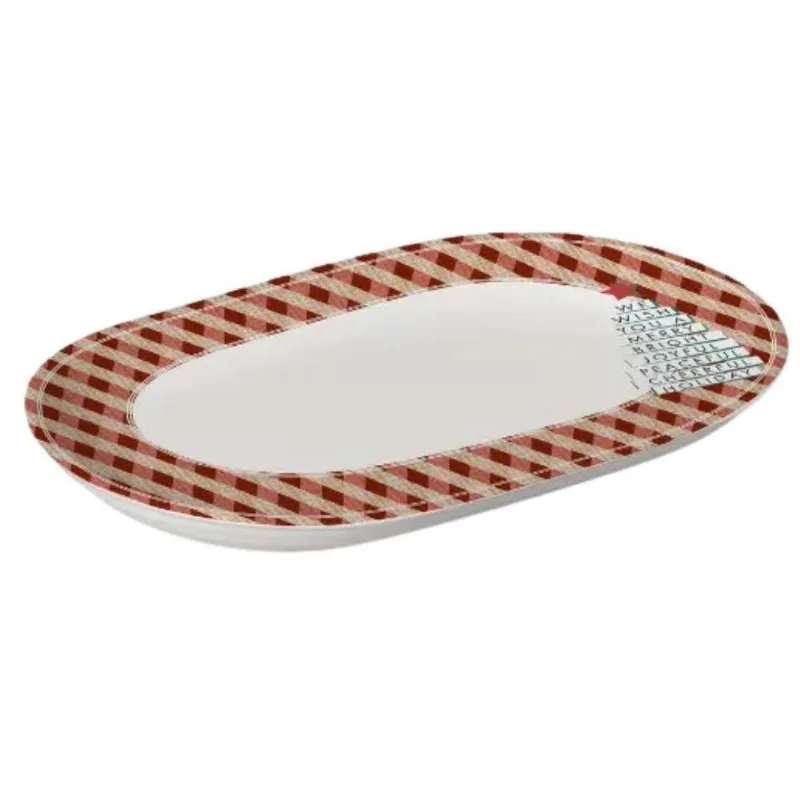 Travessa Para Sevir Bandeja De Natal Joy 34cm Cerâmica Alleanza