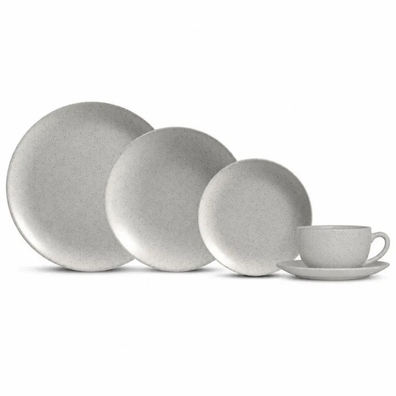 Aparelho de Jantar Organic Gray 20 Peças Cerâmica Moderno para Uso Diário Alleanza - Alleanza