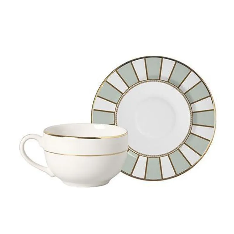 Conjunto 6 Xícaras De Chá Pires Venetian Filete Ouro 250ml