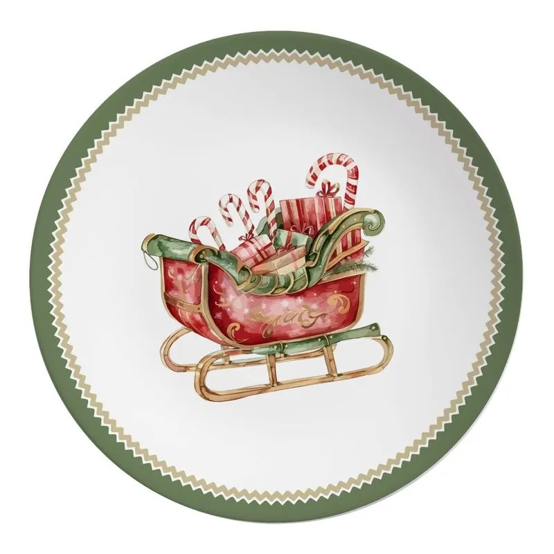 Conjunto de Pratos Rasos 06 Peças Natal Aconchego Alleanza
