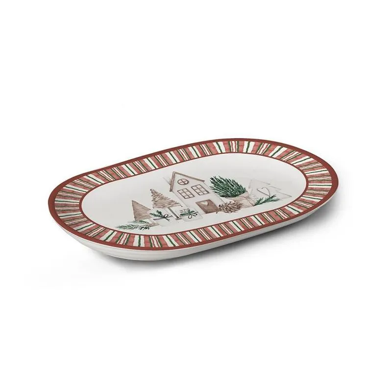 Travessa Encanto Natalino 34cm Cerâmica Alleanza