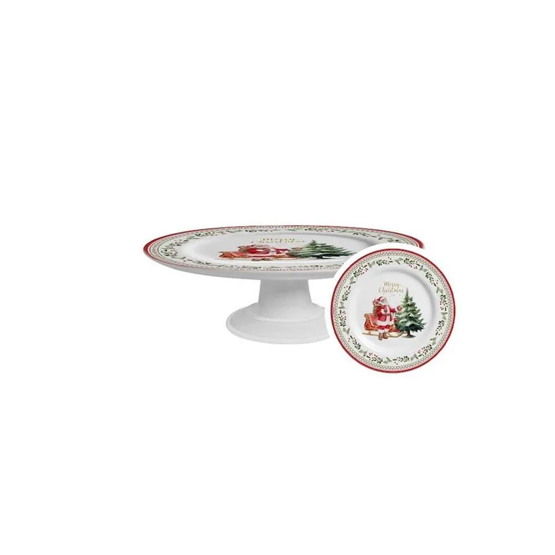 Boleira Pequena Merry Christmas 21 Cm Cerâmica Alleanza