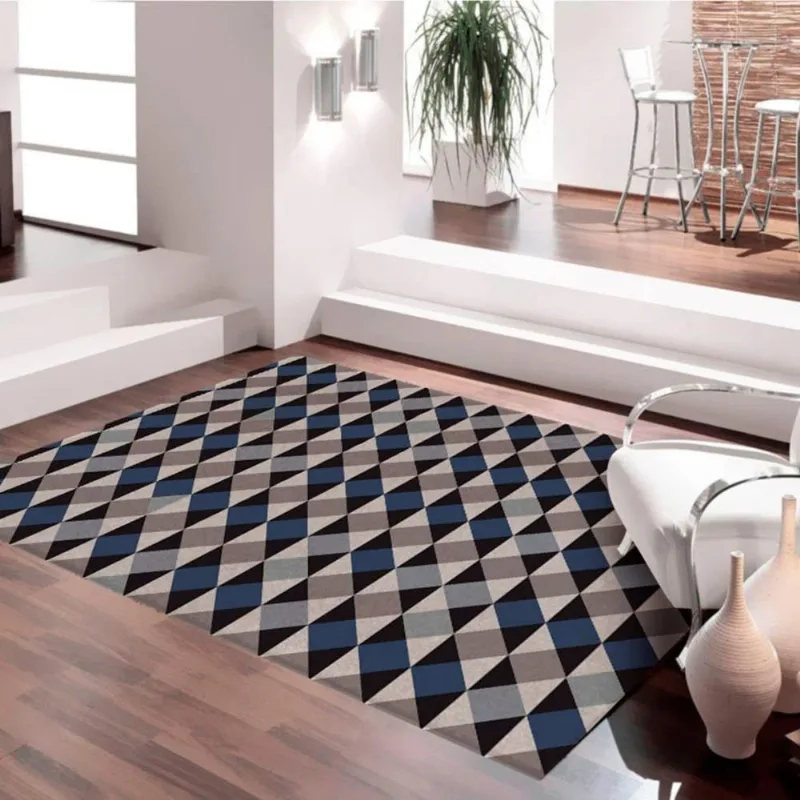 Tapete Mosaico Argyle Antiderrapante 100x140 Casa Dona Cinza