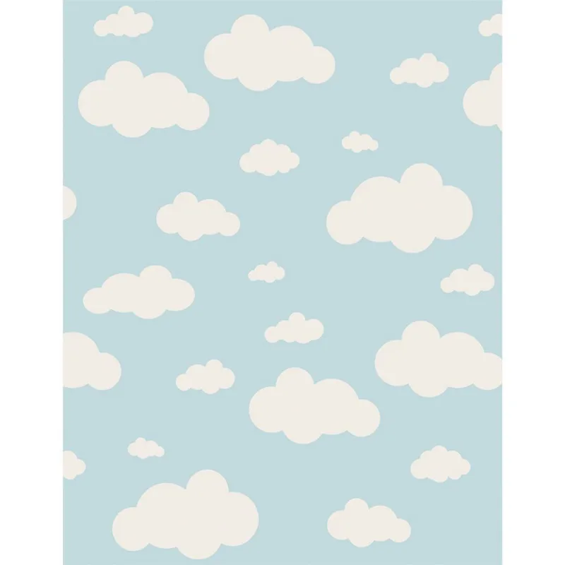 Tapete Nuvens Antiderrapante 100x140cm Azul Casa Dona