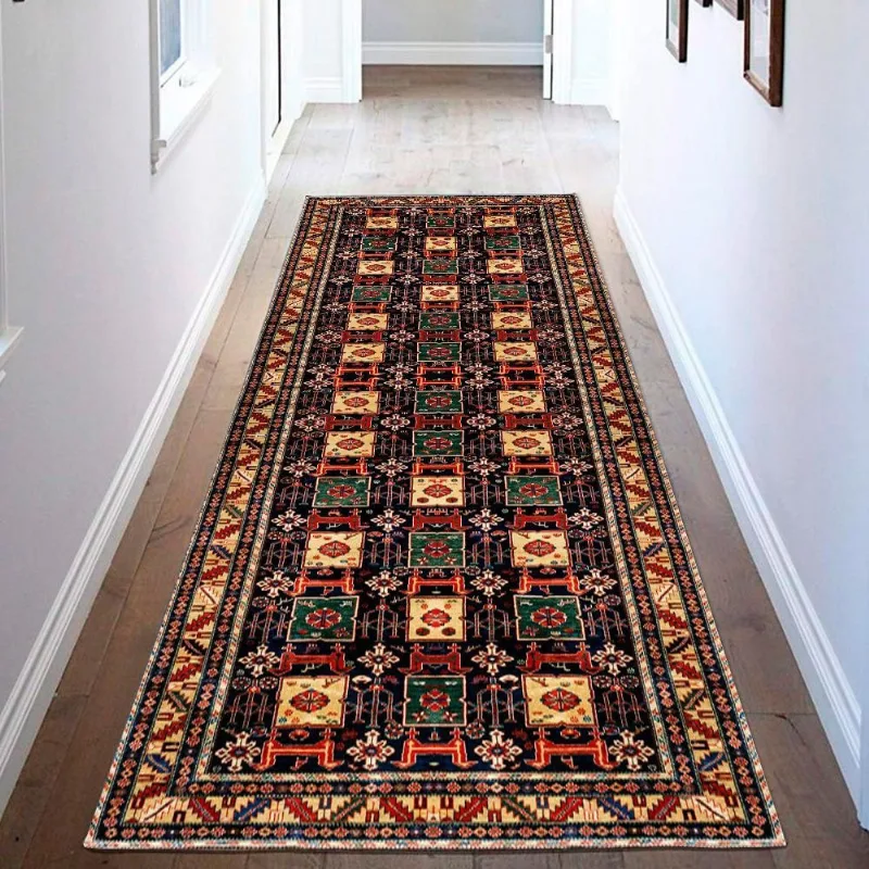 Passadeira Oriente Macau Kuba Antiderrapante 66x240cm Preto Casa Dona