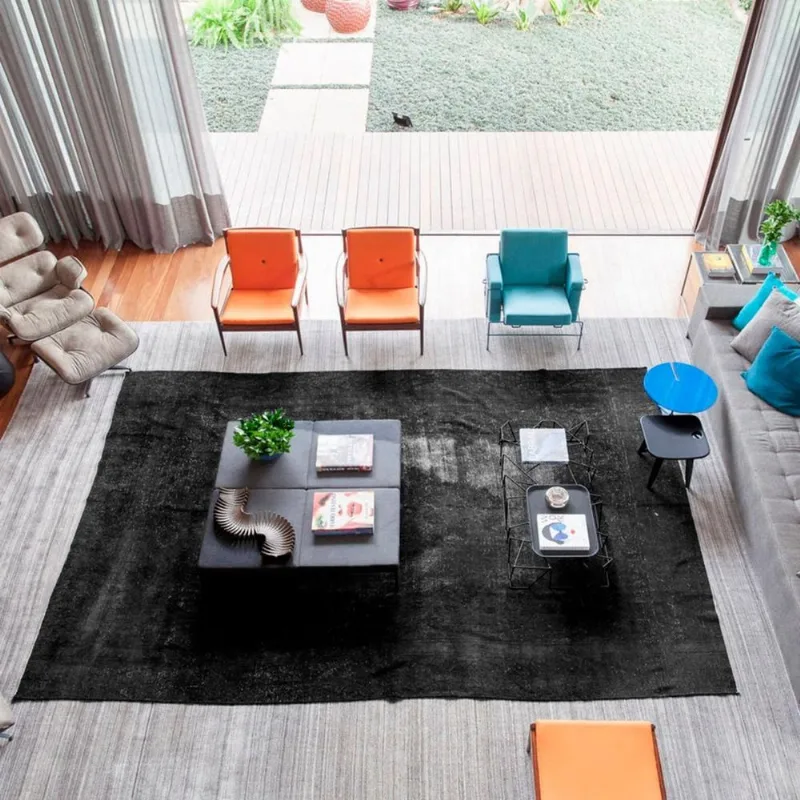 Tapete Apolo Felpudo Casa Dona Sofisticado e de Luxo 150x200cm Preto