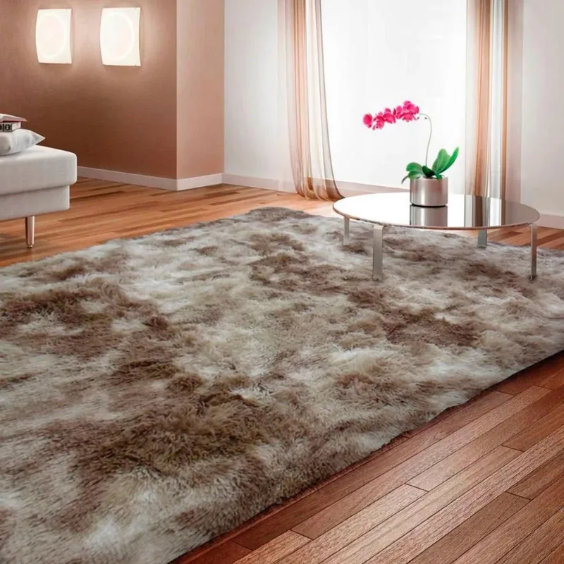 Tapete Muito Peludo Aconchego 2,00mx2,50m Bege Casa Dona
