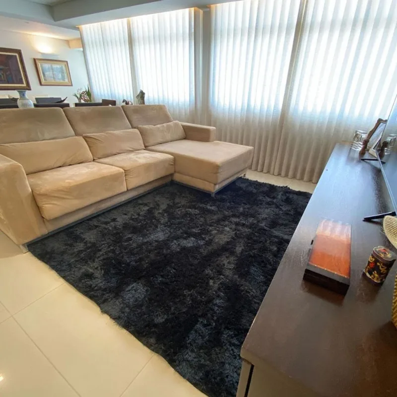 Tapete para Sala e Quarto Felpudo Cronos Casa Dona 200x300 cm Preto