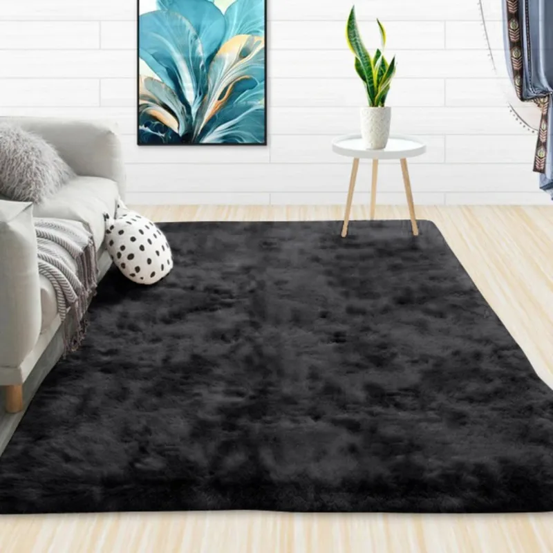 Tapete para Sala e Quarto Felpudo Cronos Casa Dona 200x300 cm Preto