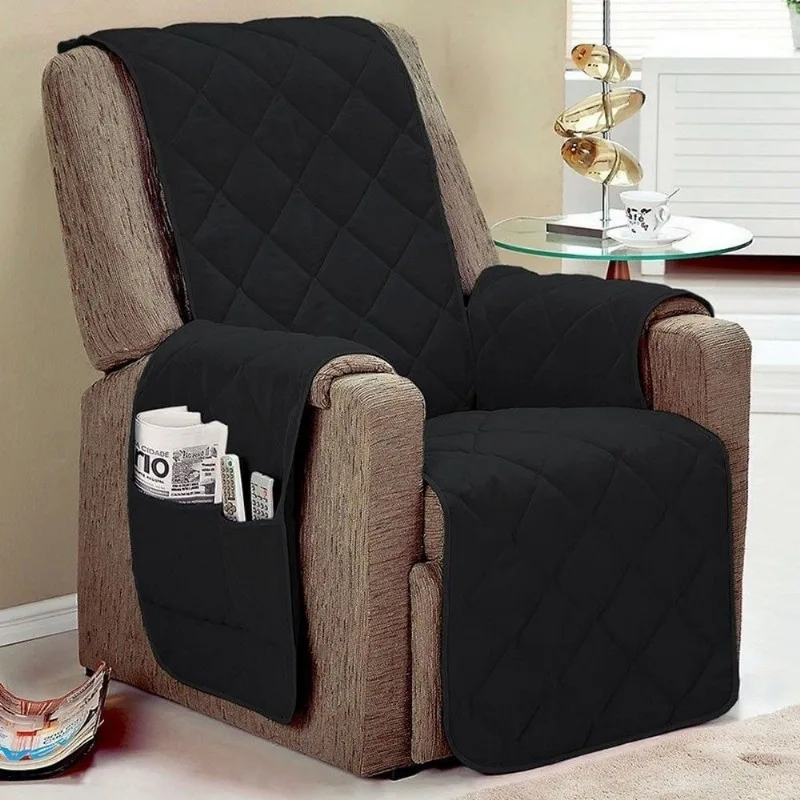 Capa Para Poltrona Preto Universal Fácil de Lavar Com Porta Controle Casa Dona - Ofertas Incríveis
