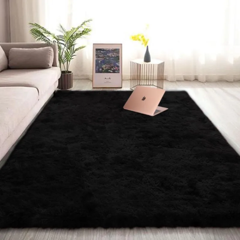 Tapete Para Sala E Quarto Felpudo Cronos Casa Dona 140x200 Cm Preto