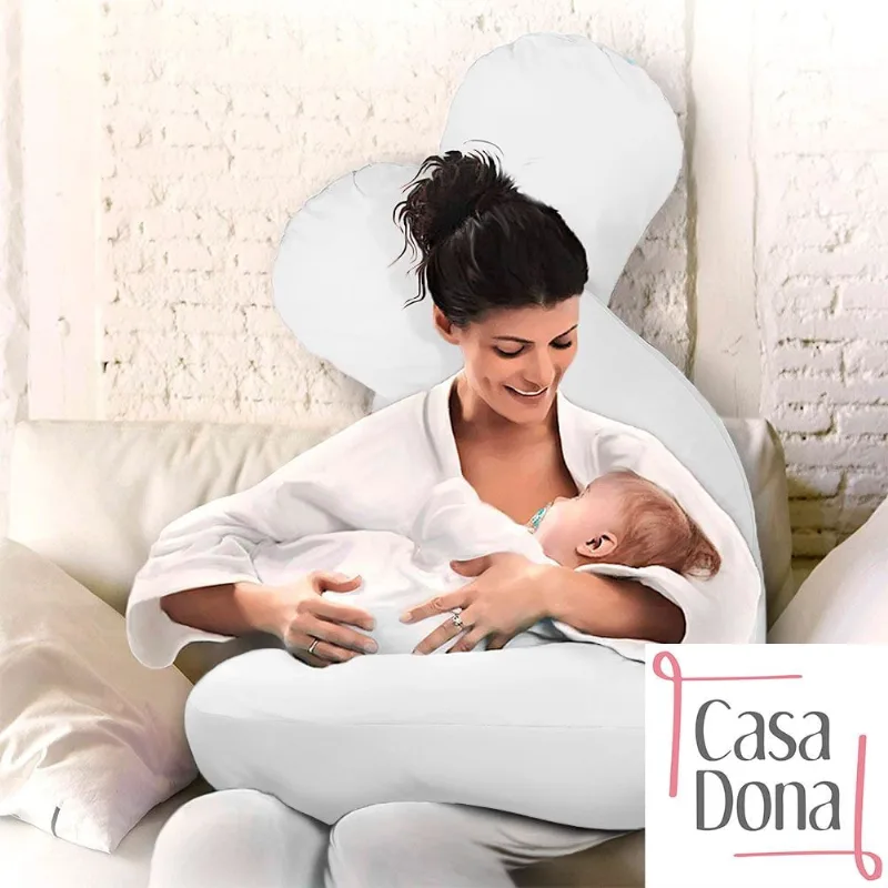 Travesseiro De Corpo Para Gestante Algodão Formato "U" Casa Dona