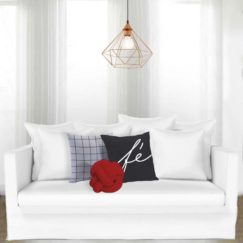 Kit Almofadas Decorativas Fé 3 Peças Vermelho Casa Dona