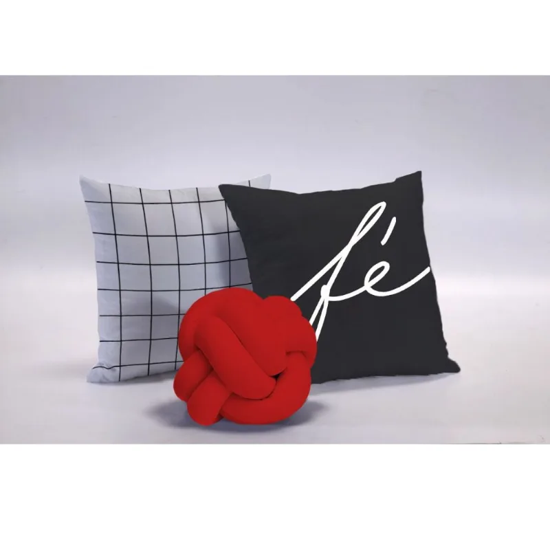 Kit Almofadas Decorativas Fé 3 Peças Vermelho Casa Dona