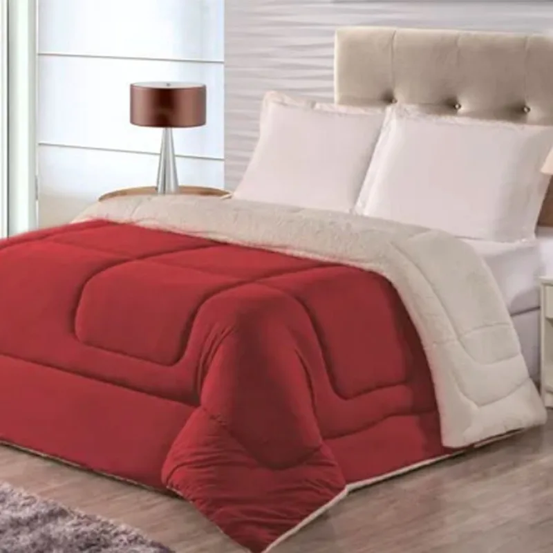 Coberdrom Sherpa Com Manta Casal 200x220 Metros Dupla Face Casa Dona Kit Coberdrom Felpudo Casal + 2 Porta Travesseiros Dupla Face 2 x 2,2 Metros Casa Dona