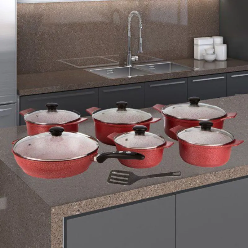 Conjunto 6 Panelas Antiaderente Linha Premium Revestida em Cerâmica Alumínio Fundido Casa Dona
