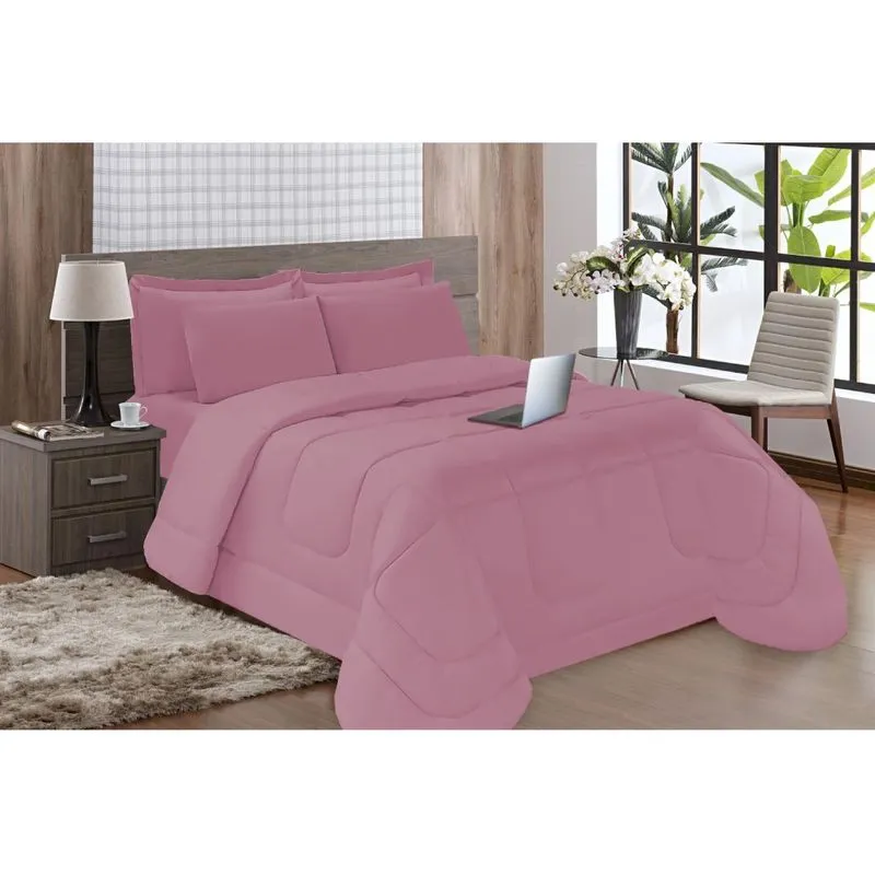 Kit 5 Pçs Aconchego Dupla Face Queen Rose