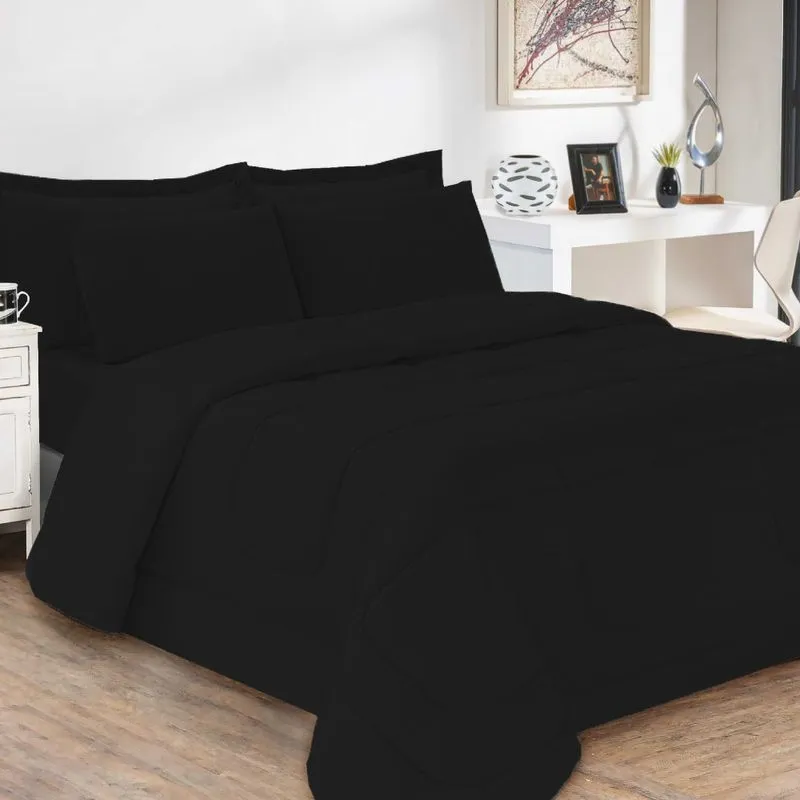 Kit 5 Pçs Aconchego Dupla Face Queen Preto