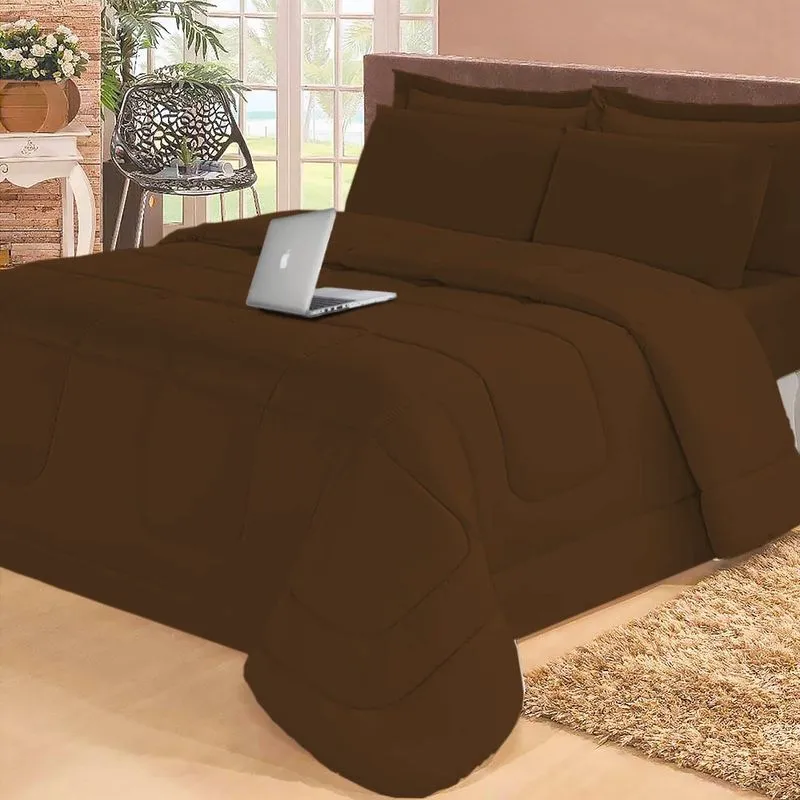 Jogo De Cama Queen Com Edredom Lençol Fronha Função Cobre Leito E Cobertor