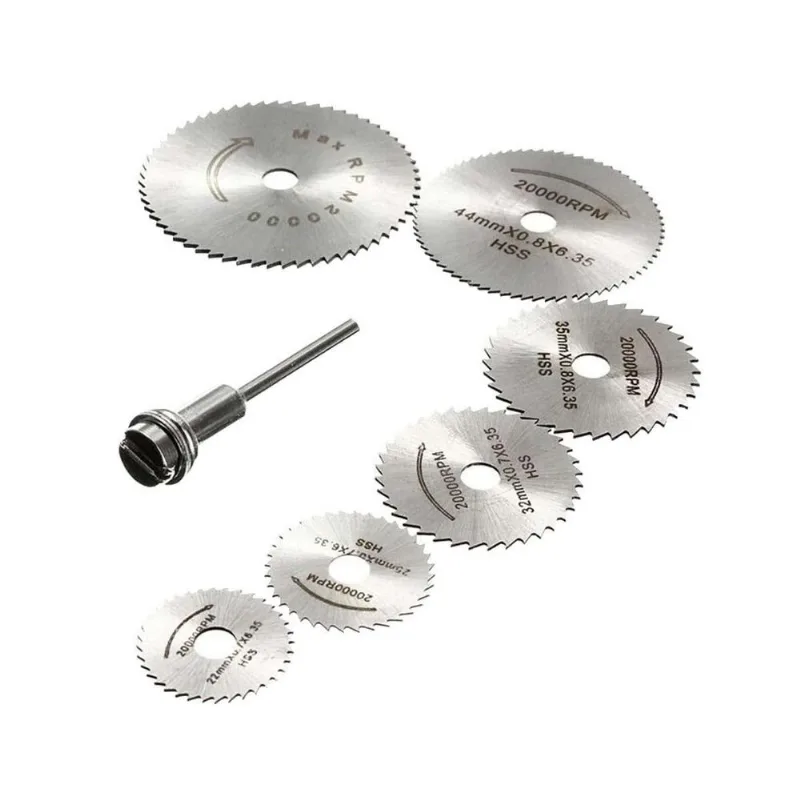 Kit Lâmina Disco De Serra Corte Para Micro Retífica 7 Peças