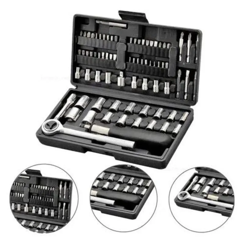 Jogo De Soquete E Bits Com Catraca 75 Peças Titanium 05616