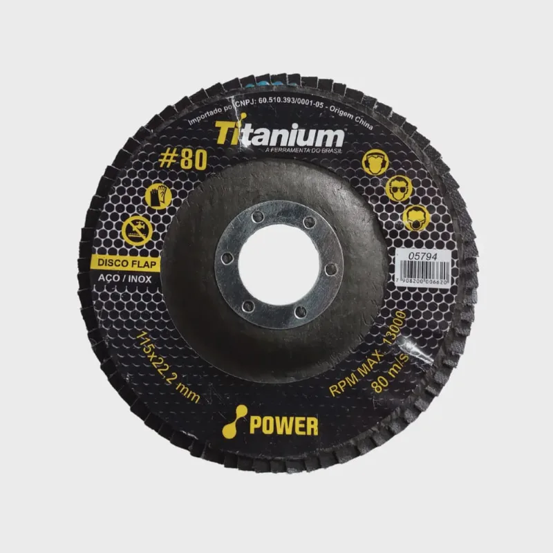 Disco flap power curco zirconio 4.1/2 gr 080 5794 - titanium