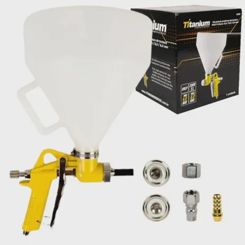 Kit Pistola Projetora de Textura 5L com Bicos 4 a 8mm R-05800 - Titanium