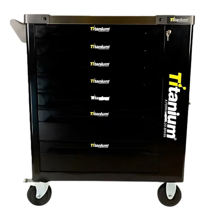 Armário Para Ferramentas Preto Com 7 Gavetas e 258 Peças Work Station - Titanium