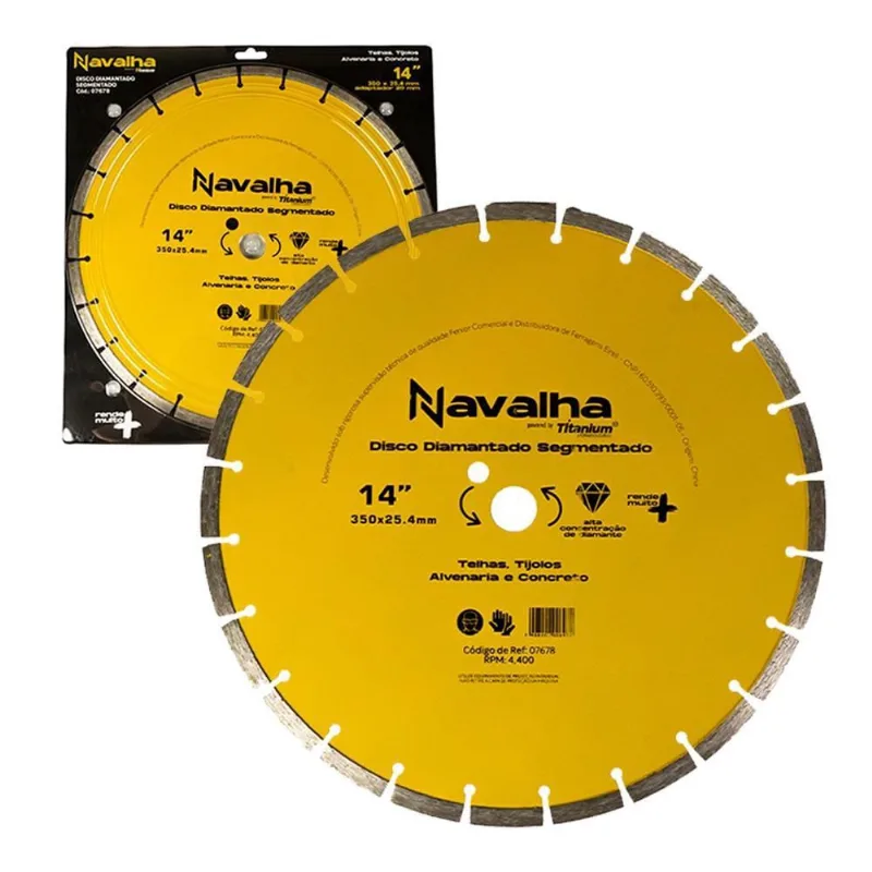 Disco Diamantado Navalha Segmentado 14Pol 350X10X25,4Mm
