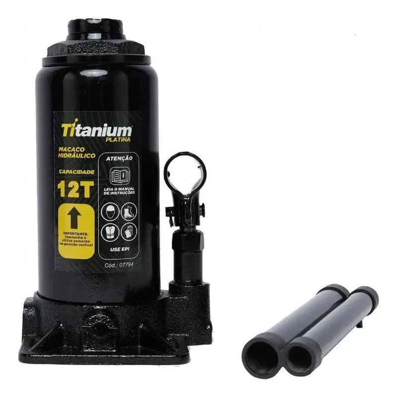 Macaco Hidráulico Tipo Garrafa Titanium 12 Toneladas