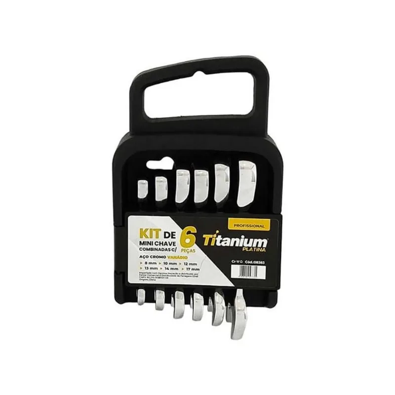 Jogo de Mini Chaves Combinadas Titanium 6 Peças