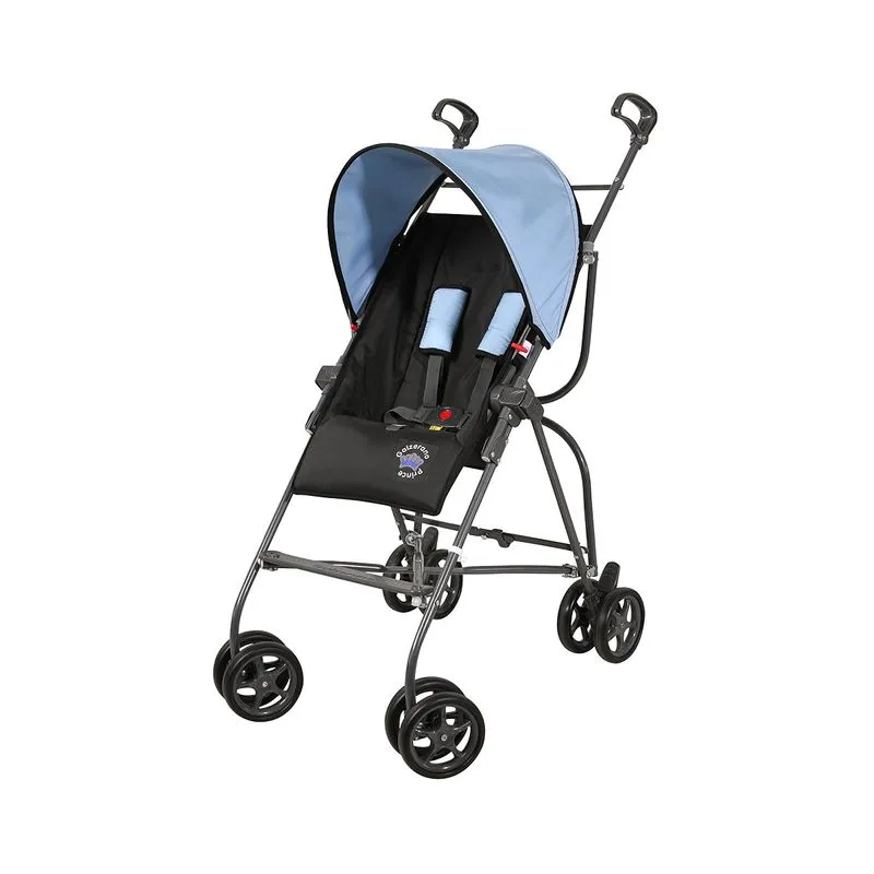 Carrinho de Bebê Passeio Galzerano 8 Rodas Suporta Crianças de até 15Kg Capri 1006PTA Azul e Preto