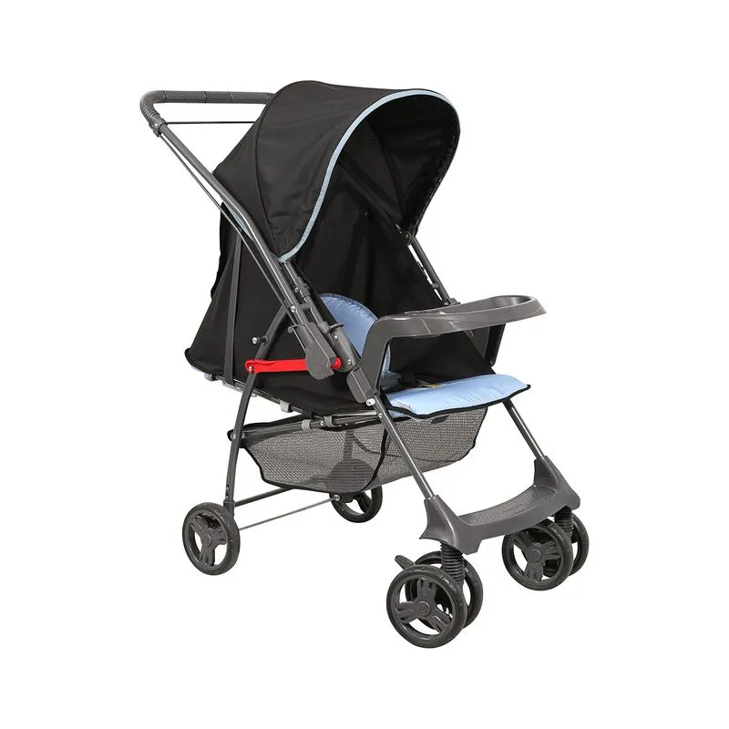 Carrinho de Bebê Passeio Galzerano 6 Rodas Suporta Crianças de até 15Kg Sorano 1065PTA Preto e Azul