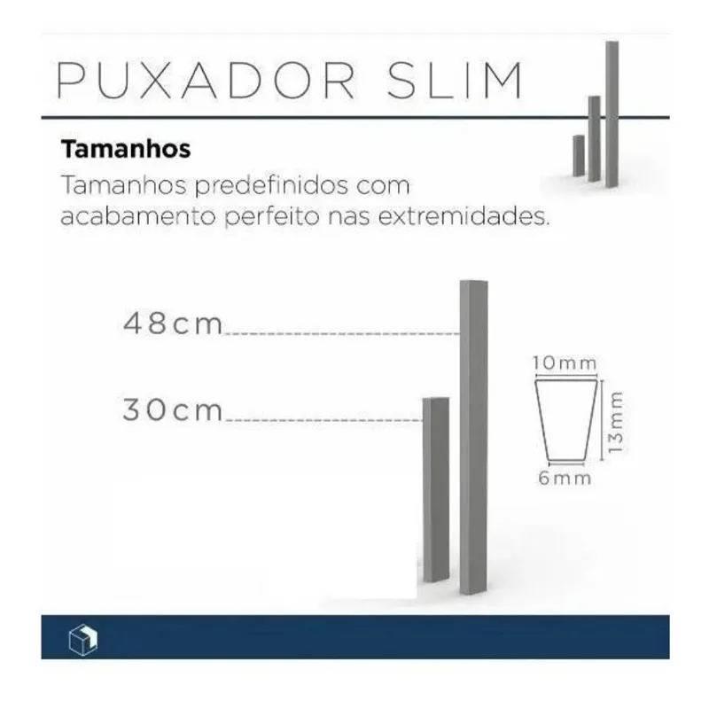 Puxador Rometal Slim - 300 - Cb (Cr)