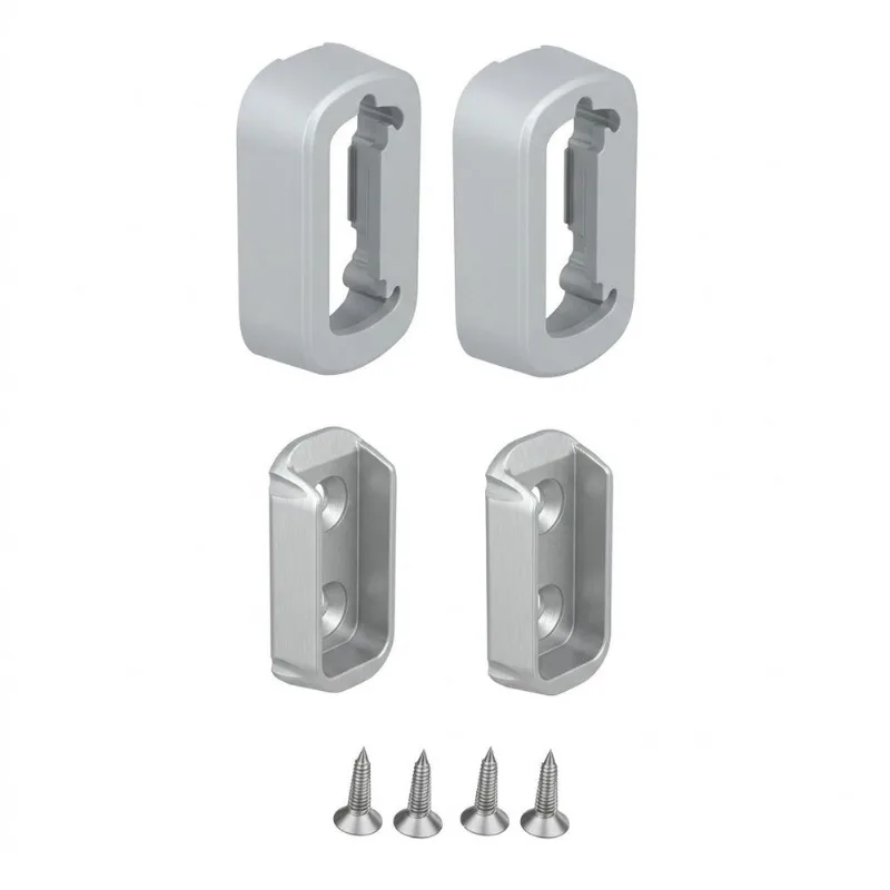 Suporte Lateral para Tubo Cabideiro Oval Vesto 28x12mm Cromo Acetinado (Par) Rometal 12520