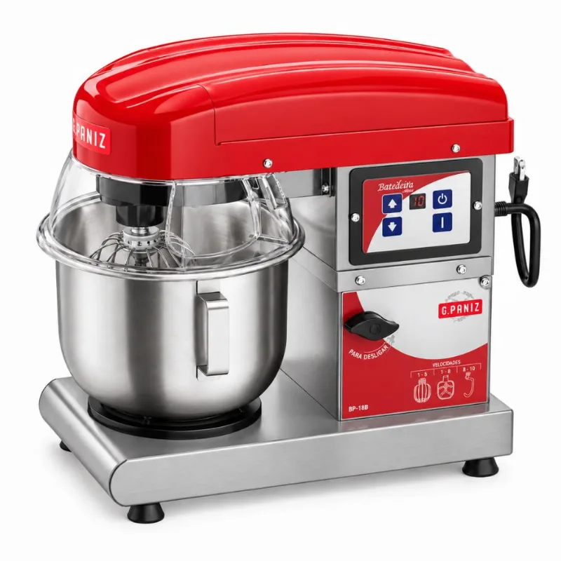Batedeira Planetária Digital 5 Lt Inox Com Tampa Preta 5l Bi Bambina Bivolt Gpaniz 36135