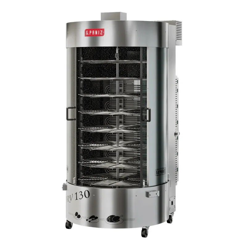 Assador de Carne Rotativo Elétrico Gpaniz 130Kg Queimador Central Trifásico 220V ARV 130 E