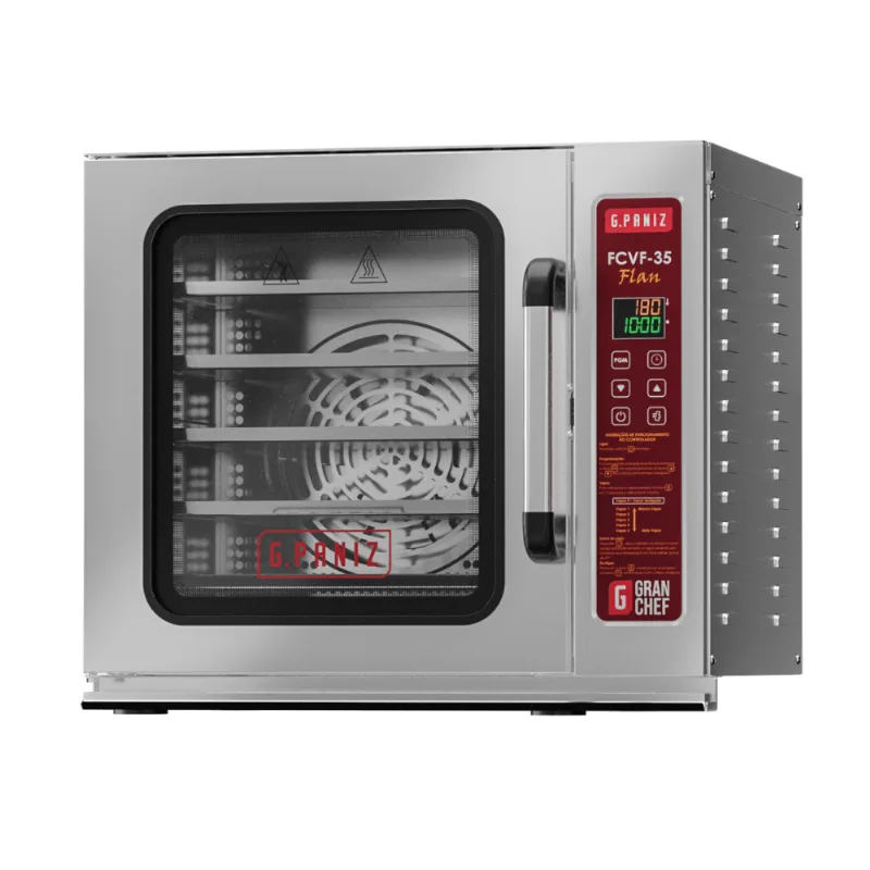 Forno para Pudim/Flan 5 Assadeiras 35x35cm FCVF-35 GranChef com Vapor G.Paniz Até 250°C 220V