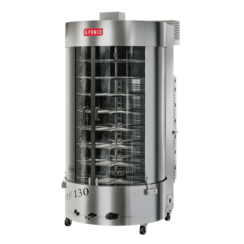 Assador de Carne Rotativo Elétrico Gpaniz 130Kg Queimador Central Trifásico 380V ARV 130 E