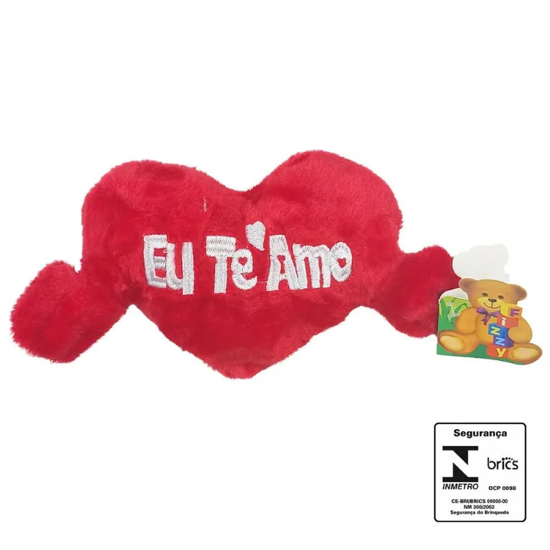 Almofada Coração de Pelúcia 18cm em Poliéster Fizzy