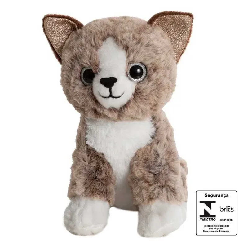 Gato de Pelúcia 20cm em Poliéster Fizzy- Modelo 1