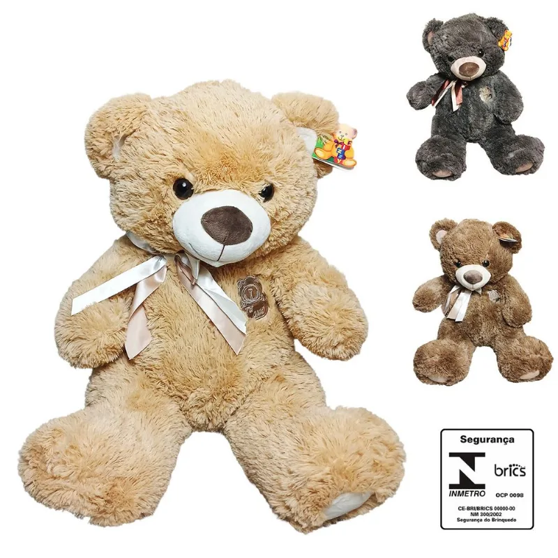 Urso de Pelúcia Laço 51cm em Poliéster Fizzy-Sortido