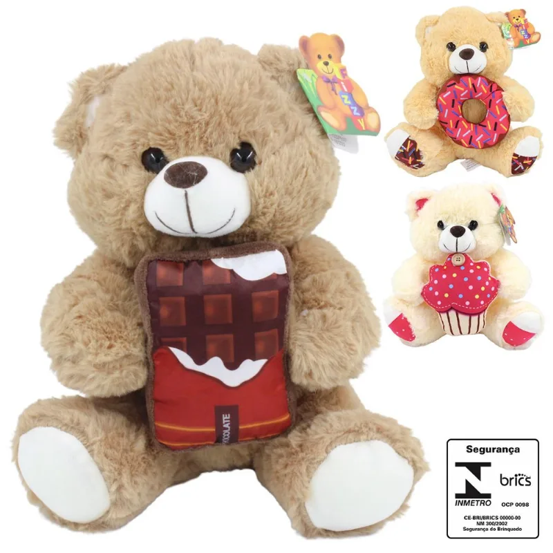 Urso de Pelúcia 23cm em Poliéster Fizzy-Sortido