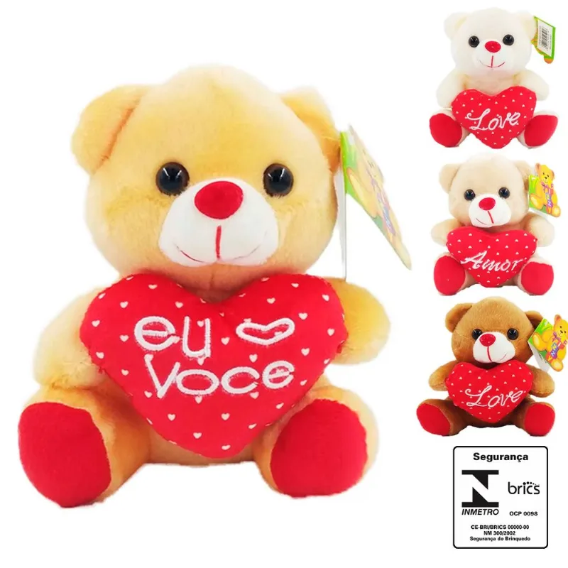 Urso de Pelúcia Amor 15cm em Poliéster Fizzy